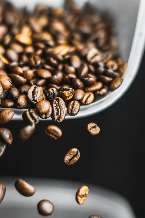 A pile of roasted single origin coffee beans